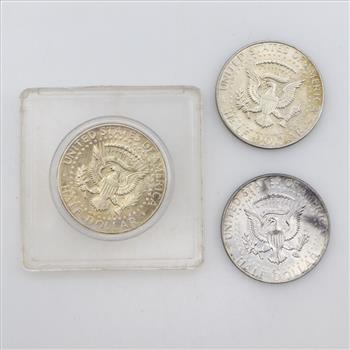 3 US Kennedy Silver Clad Half Dollars