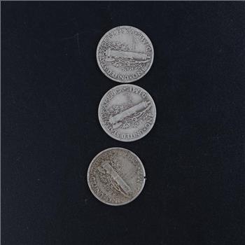 3 US Mercury Silver Dimes