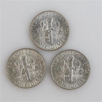 3 US Silver Dimes