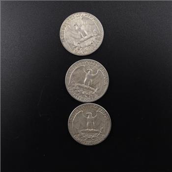 3 Washington Silver Quarters