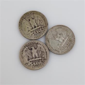 3 Washington Silver Quarters