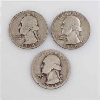 3 Washington Silver Quarters