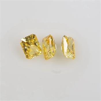 3 Yellow Faceted Loose Jewelry Craft Stones