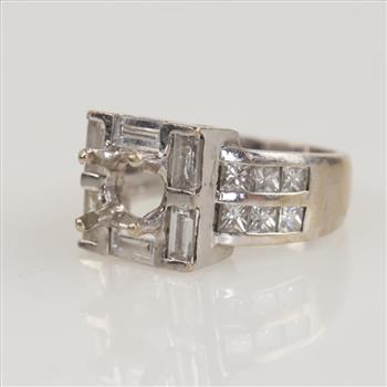 3.00cts TW Diamond 18kt White Gold Engagement Ring-Evaluated By Our Certified Gemologist-AGS/GIA