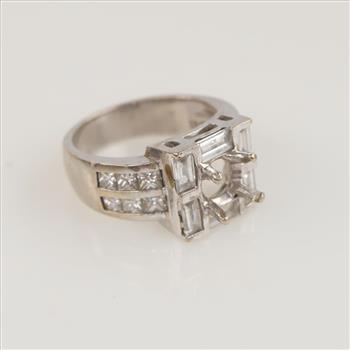 3.00cts TW Diamond 18kt White Gold Engagement Ring-Evaluated By Our Certified Gemologist-AGS/GIA