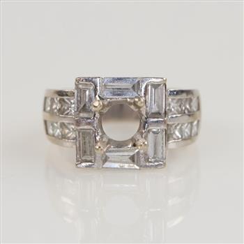 3.00cts TW Diamond 18kt White Gold Engagement Ring-Evaluated By Our Certified Gemologist-AGS/GIA