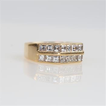 3.0cts TW Diamond 18kt Gold 2-Row Wedding Band-Evaluated By Our Certified Gemologist-AGS/GIA