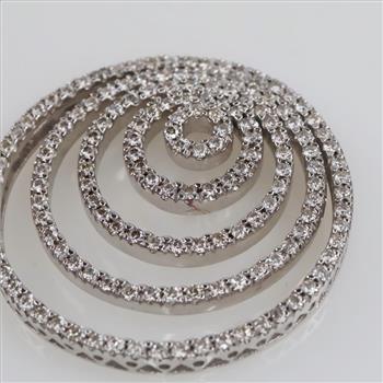 3.10ctTW Diamond 14kt White Gold 5 Ring Circle Pendant- Evaluated By Certified Gemologist-AGS/GIA