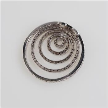 3.10ctTW Diamond 14kt White Gold 5 Ring Circle Pendant- Evaluated By Certified Gemologist-AGS/GIA