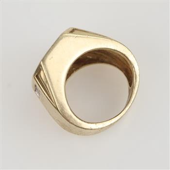 3.14cts TW Diamond 10kt Gold Signet Ring-Evaluated By Our Certified Gemologist - AGS / GIA