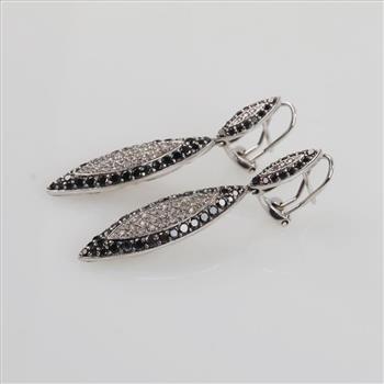 3.14cts TW Diamond 14kt White Gold Earrings -Evaluated By Our Certified Gemologist-AGS/GIA