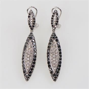 3.14cts TW Diamond 14kt White Gold Earrings -Evaluated By Our Certified Gemologist-AGS/GIA
