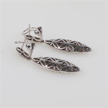 3.14cts TW Diamond 14kt White Gold Earrings -Evaluated By Our Certified Gemologist-AGS/GIA