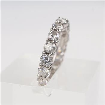 3.24cts TW Diamond Platinum Eternity Wedding Band-Evaluated By Our Certified Gemologist-AGS/GIA