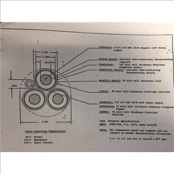 33kV Lead Triplex Electric Cable Reel, Sold For Scrap (Staten Island, NY)