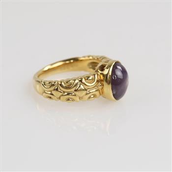 3.46cts TW Natural Star Sapphire 14kt Gold Ring -Evaluated By Our Certified Gemologist-AGS/GIA
