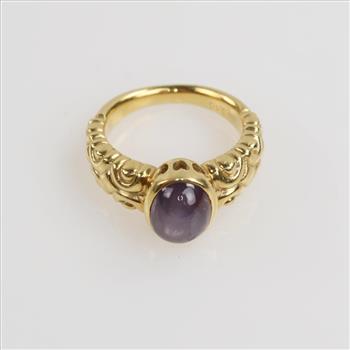 3.46cts TW Natural Star Sapphire 14kt Gold Ring -Evaluated By Our Certified Gemologist-AGS/GIA