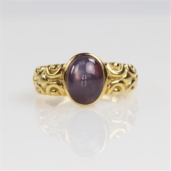 3.46cts TW Natural Star Sapphire 14kt Gold Ring -Evaluated By Our Certified Gemologist-AGS/GIA