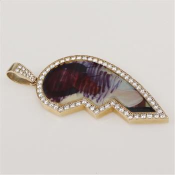 3.51cts TW Diamond 14kt Gold Picture Frame Pendant-Evaluated By Our Certified Gemologist-AGS/GIA