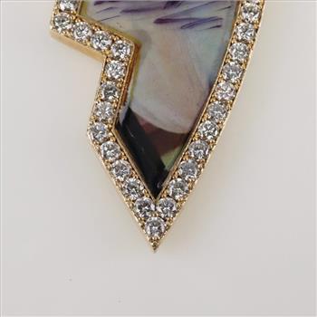 3.51cts TW Diamond 14kt Gold Picture Frame Pendant-Evaluated By Our Certified Gemologist-AGS/GIA