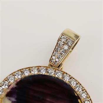 3.51cts TW Diamond 14kt Gold Picture Frame Pendant-Evaluated By Our Certified Gemologist-AGS/GIA