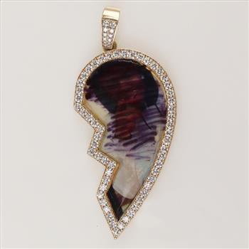 3.51cts TW Diamond 14kt Gold Picture Frame Pendant-Evaluated By Our Certified Gemologist-AGS/GIA