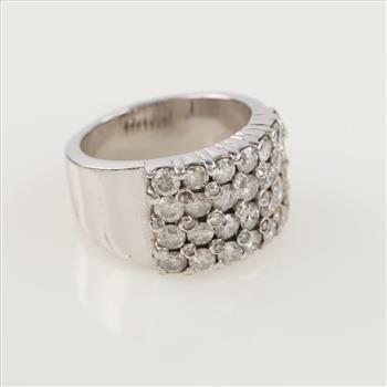 3.52cts TW Diamond 10kt White GP Ring