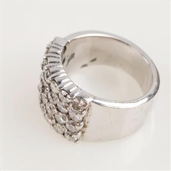 3.52cts TW Diamond 10kt White GP Ring
