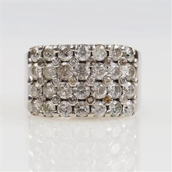 3.52cts TW Diamond 10kt White GP Ring