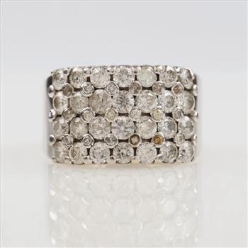 3.52cts TW Diamond 10kt White GP Ring
