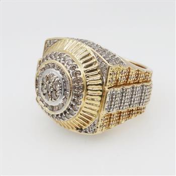 3.53cts TW Diamond 14kt Gold Two-tone Rolex Ring-Evaluated By Our Certified Gemologist-AGS/GIA