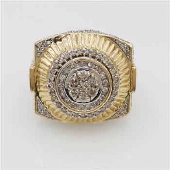 3.53cts TW Diamond 14kt Gold Two-tone Rolex Ring-Evaluated By Our Certified Gemologist-AGS/GIA