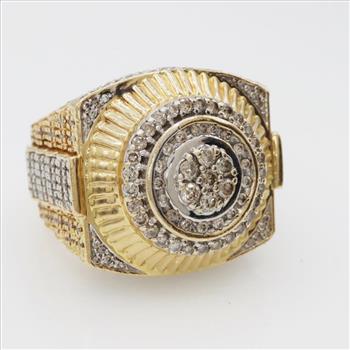 3.53cts TW Diamond 14kt Gold Two-tone Rolex Ring-Evaluated By Our Certified Gemologist-AGS/GIA