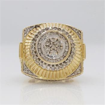 3.53cts TW Diamond 14kt Gold Two-tone Rolex Ring-Evaluated By Our Certified Gemologist-AGS/GIA