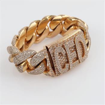 35.46ctTW Diamond 14kt Gold Curb Link 