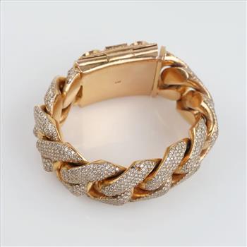 35.46ctTW Diamond 14kt Gold Curb Link 