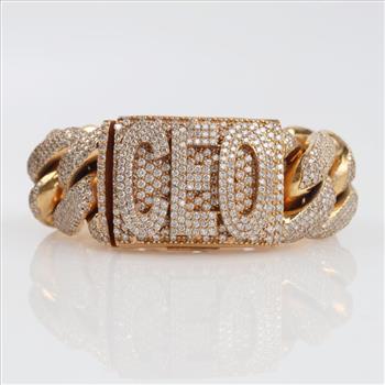 35.46ctTW Diamond 14kt Gold Curb Link 