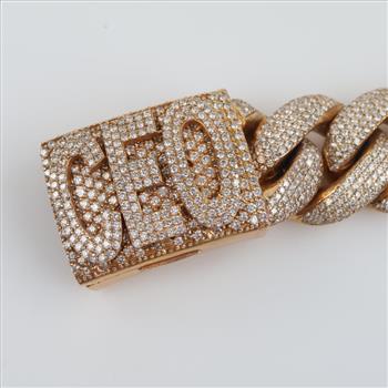 35.46ctTW Diamond 14kt Gold Curb Link 