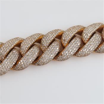 35.46ctTW Diamond 14kt Gold Curb Link 
