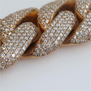 35.46ctTW Diamond 14kt Gold Curb Link 