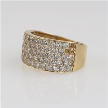 3.55cts TW Diamond 14kt Gold Wedding Band -Evaluated By Our Certified Gemologist-AGS/GIA