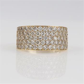 3.55cts TW Diamond 14kt Gold Wedding Band -Evaluated By Our Certified Gemologist-AGS/GIA