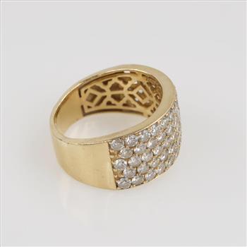 3.55cts TW Diamond 14kt Gold Wedding Band -Evaluated By Our Certified Gemologist-AGS/GIA