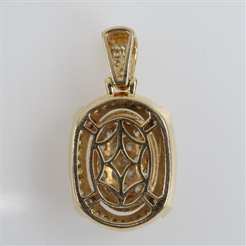 3.56cts TW Diamond 14kt Gold Oval Pendant -Evaluated By Our Certified Gemologist-AGS/GIA