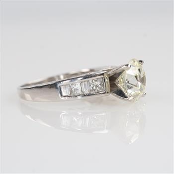 3.80cts TW Diamond Platinum Engagement Ring-Evaluated By Our Certified Gemologist-AGS/GIA