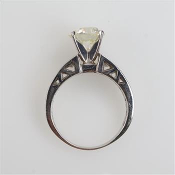 3.80cts TW Diamond Platinum Engagement Ring-Evaluated By Our Certified Gemologist-AGS/GIA