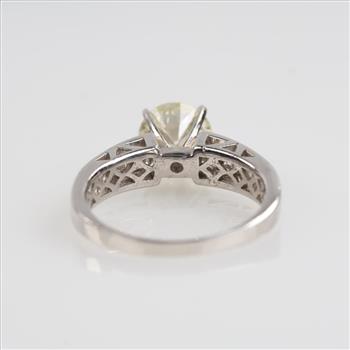 3.80cts TW Diamond Platinum Engagement Ring-Evaluated By Our Certified Gemologist-AGS/GIA