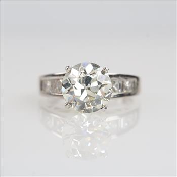 3.80cts TW Diamond Platinum Engagement Ring-Evaluated By Our Certified Gemologist-AGS/GIA