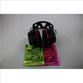 3M Safety Bt Headphones, Guitar Strings, Barbell Lock Collars, Misc Items 9 Pieces