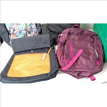 4 Backpacks In Green Container